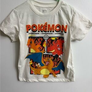 Pokemon Kids White T-Shirt « charmander evolution » XS - 5-6 years
